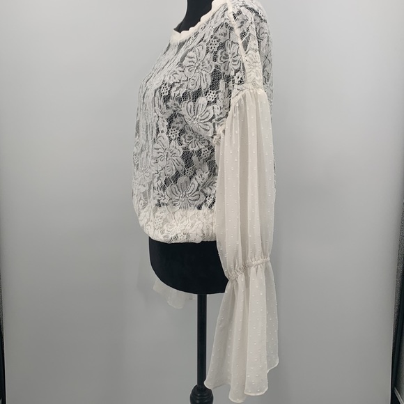 Free People Top White Lace size Small - Picture 5 of 9
